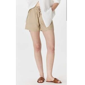Quince 100% linen european drawstring shorts neutral lagenlook driftwood